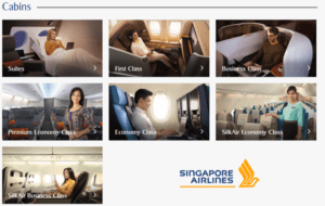 Các hạng ghế của Singapore Airlines