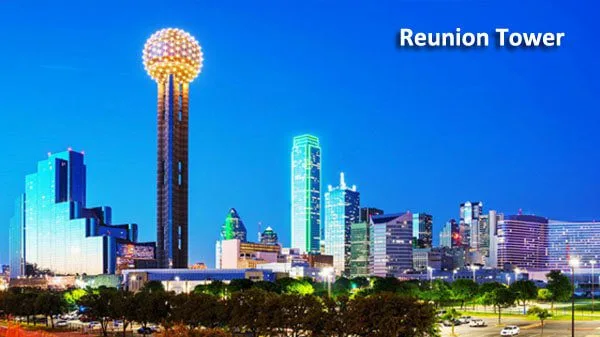Tháp Reunion Dallas về đêm