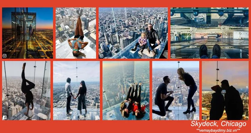 Skydeck tòa tháp Willis Chicago - vé máy bay đi Mỹ tháng 7