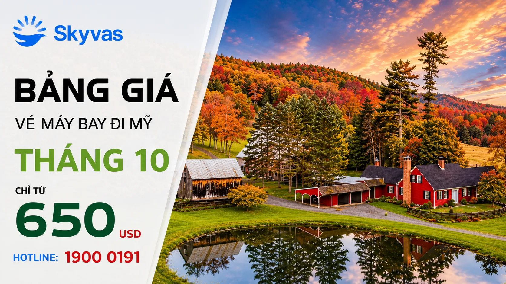 bảng giá vé đi mỹ tháng 10