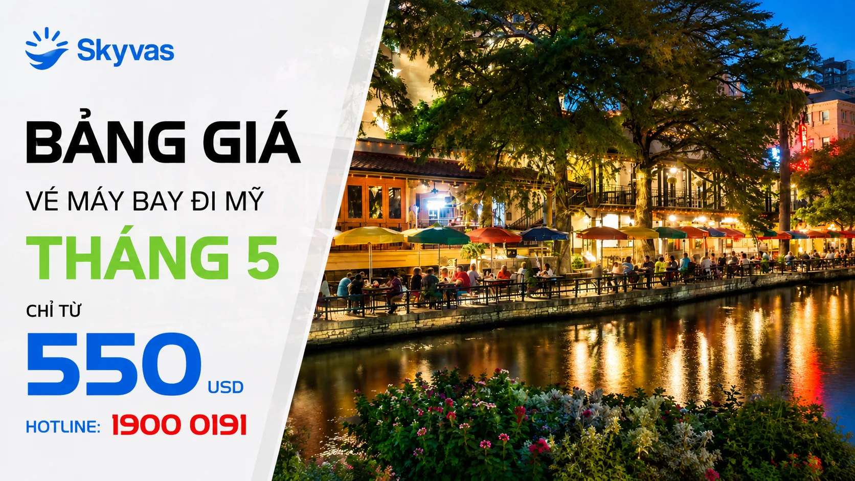 Bảng giá vé máy bay đi Mỹ tháng 5