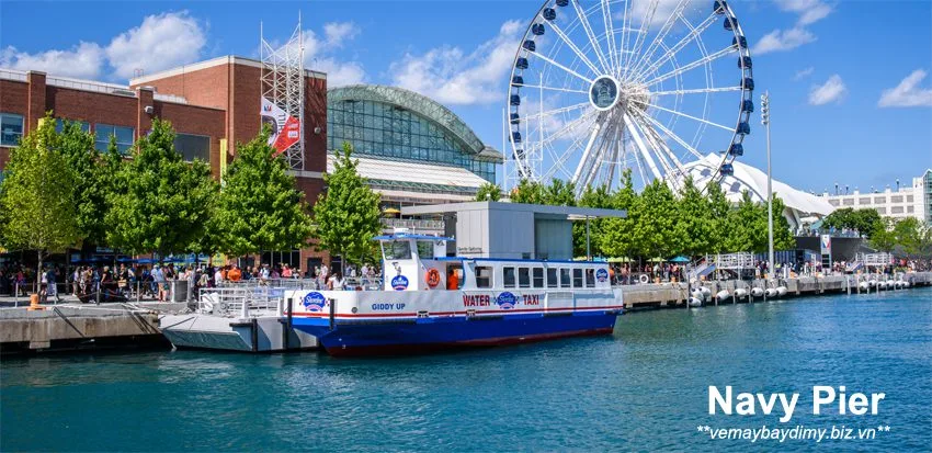 Bến tàu Navy Pier Chicago - vé máy bay đi Mỹ tháng 7