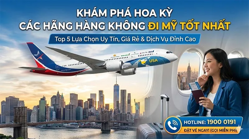 Điểm danh các hãng hàng không bay đi Mỹ tốt nhất 2026