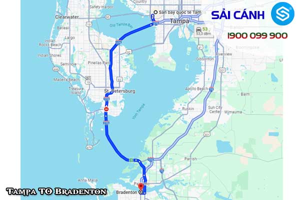 Từ Sân bay Quốc tế Tampa (TPA) đến Bradenton