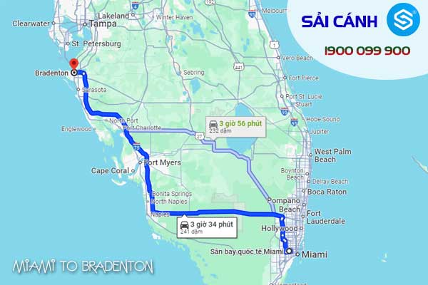 Sân bay Quốc tế Miami (MIA) đến Bradenton