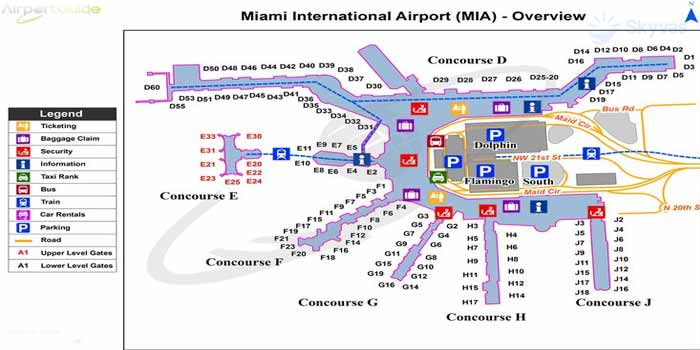 miami international airport terminal map