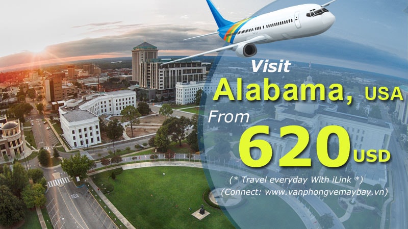 Vé máy bay đi bang Alabama của Mỹ