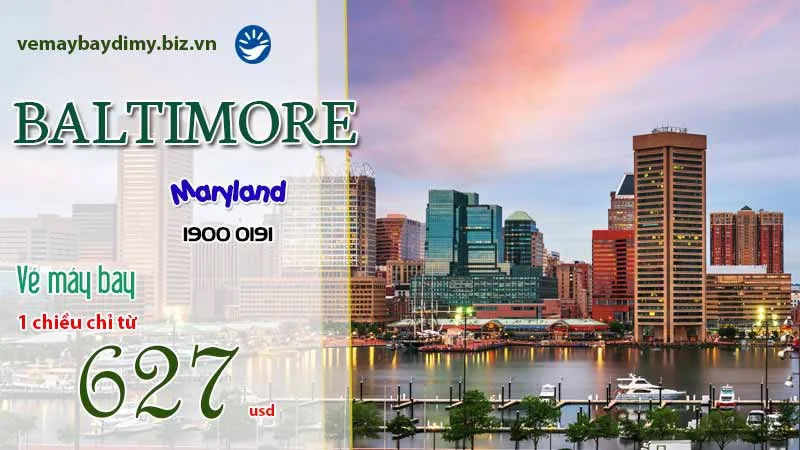 Vé máy bay đi Baltimore, Maryland giá rẻ