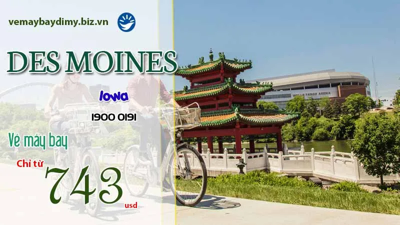 Vé máy bay đi Des Moines, Iowa giá rẻ