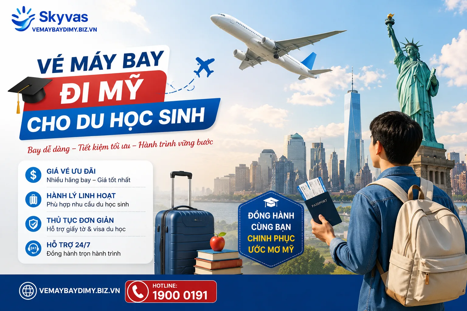 vé máy bay đi mỹ du học