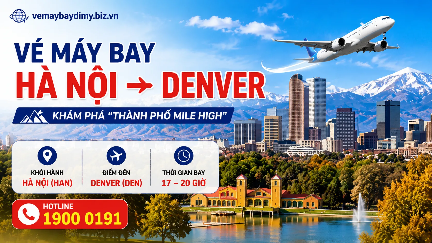 Vé máy bay Hà Nội đi Denver giá rẻ.